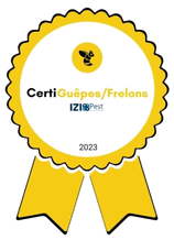 Badge CertiGuêpes et frelons — formation IZIPest, 2023